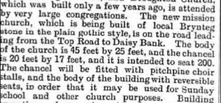 Part1.Miss Hayes of Gatewen Hall lays the foundation stone of St Peters church 23.07.1881
