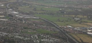 Wrexham Town outskirts and New Broughton-2009-by Gatewen Hall pilot C brown