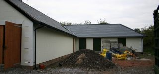 Gatewen Hall construction of second outbuilding garage stable block nearing completion 2005 (1)